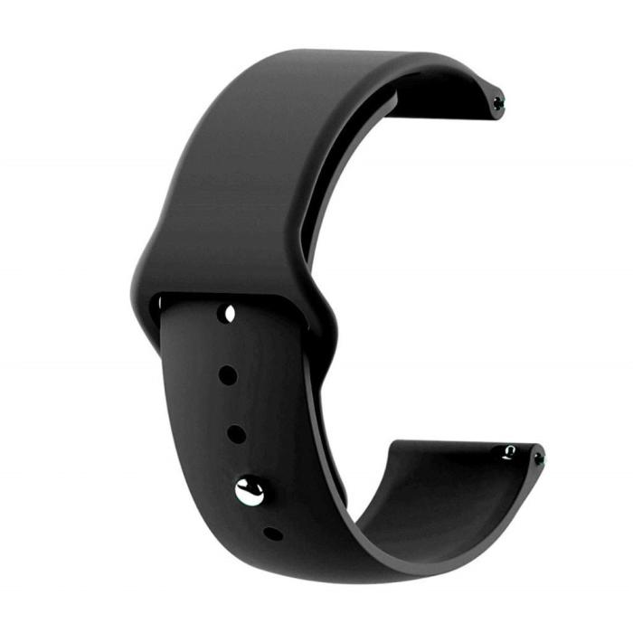 Bild 1, Silikon Armband För Smartwatch - Svart (22 mm)