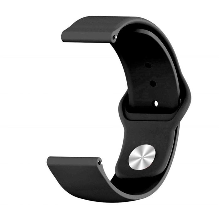 Bild 2, Silikon Armband För Smartwatch - Svart (22 mm)