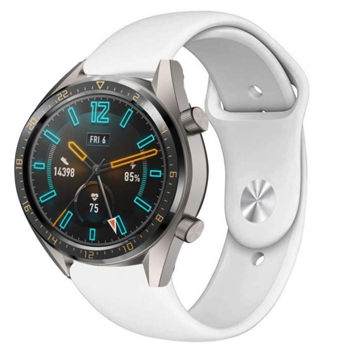 Bild 3, Silikon Armband För Smartwatch - Vit (22 mm)