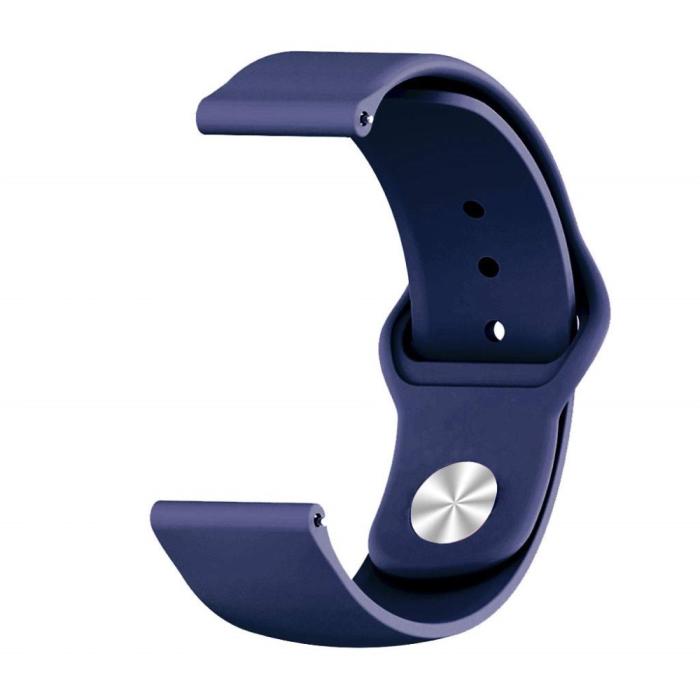 Bild 2, Silikon Armband För Smartwatch - Mörk Blå (22 mm)