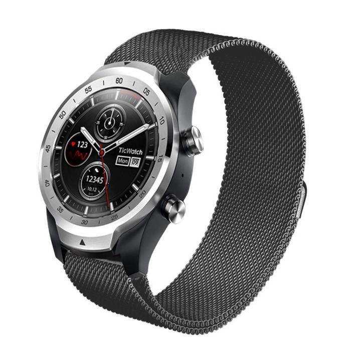 Bild 1, Milanese Loop Metall Armband För Smartwatch - Svart (22 mm)