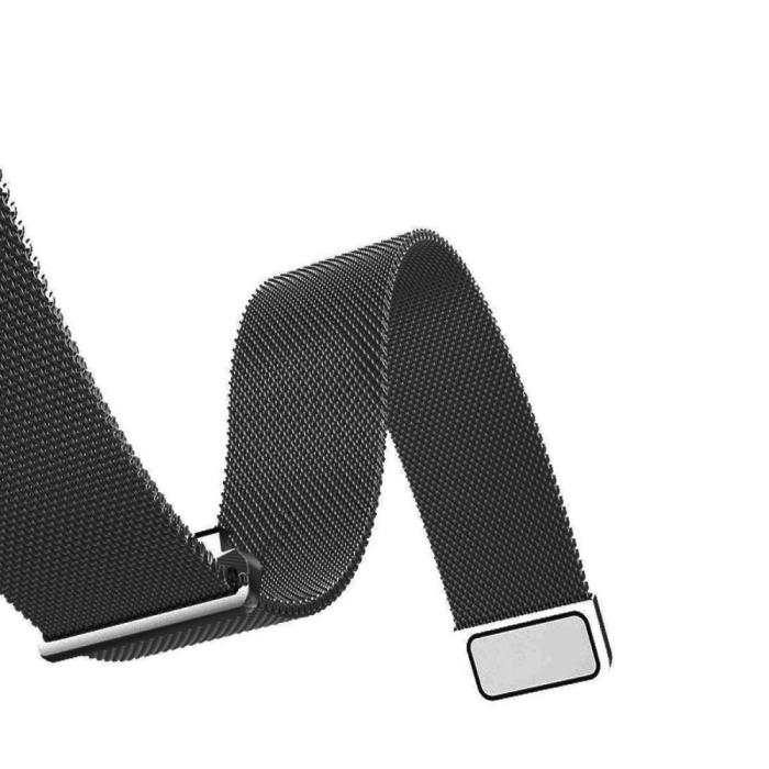 Bild 2, Milanese Loop Metall Armband För Smartwatch - Svart (22 mm)