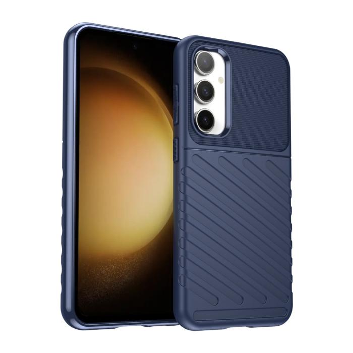 Bild 1, Samsung Galaxy S23 FE Skal Twill Textur Blå