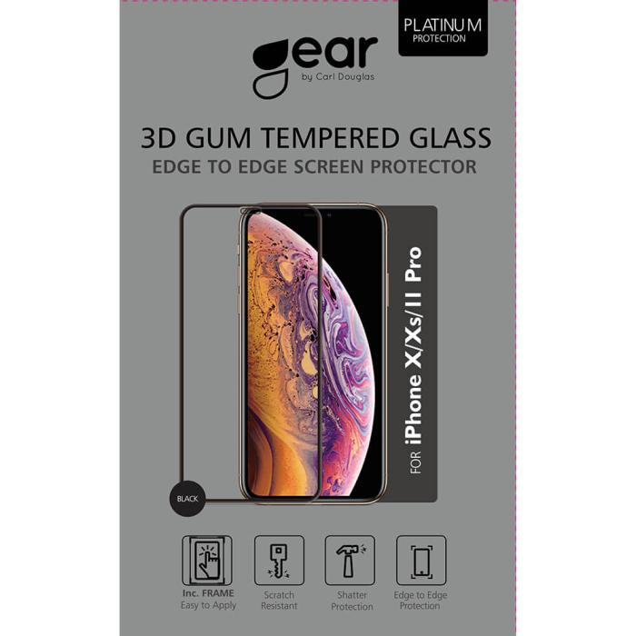 Bild 2, GEAR iPhone 11 Pro/X/Xs Skärmskydd Full Cover Inkl. Monteringsram