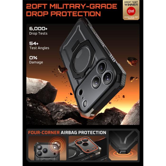 Bild 3, Supcase iPhone 17 Pro Skal MagSafe Unicorn Beetle Grip Svart