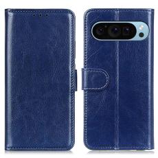 Google Pixel 10/10 Pro / 9/9 Pro Fodral Crazy Horse L&auml;der Bl&aring;