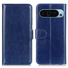 Google Pixel 10/10 Pro / 9/9 Pro Fodral Crazy Horse L&auml;der Bl&aring;