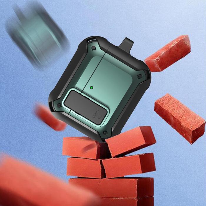 Bild 4, AirPods 4 Skal Shockproof Hybrid Armor Svart
