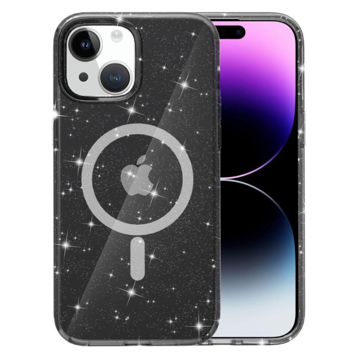 Bild 3, iPhone 15 Plus Skal MagSafe Hybrid Glitter Svart
