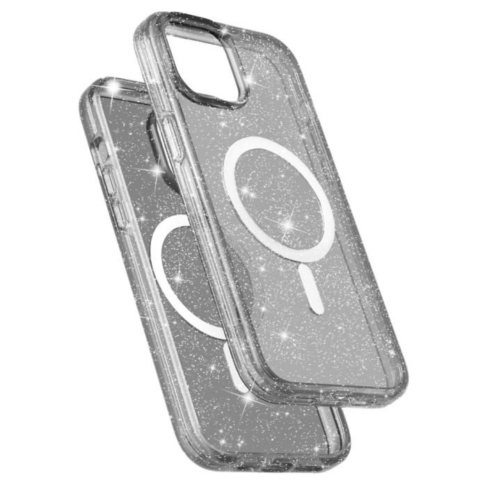 Bild 4, iPhone 15 Plus Skal MagSafe Hybrid Glitter Svart