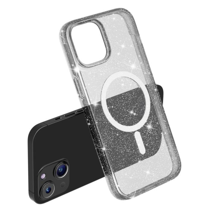 Bild 5, iPhone 15 Plus Skal MagSafe Hybrid Glitter Svart