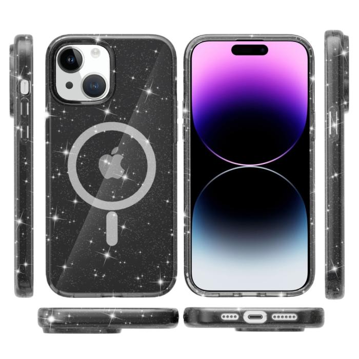 Bild 6, iPhone 15 Plus Skal MagSafe Hybrid Glitter Svart