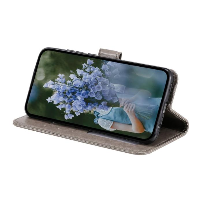 Bild 3, Sony Xperia 1 VI Mandala Läder Fodral Grå