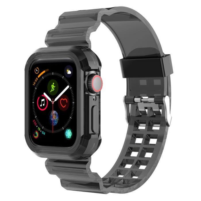 Bild 2, Apple Watch 38/40/41mm Kristall Skal/Armband Tonad Svart