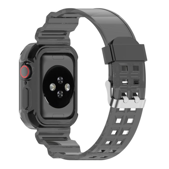 Bild 3, Apple Watch 38/40/41mm Kristall Skal/Armband Tonad Svart