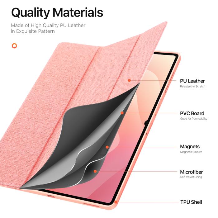 Bild 5, DUX DUCIS Galaxy Tab S11 Ultra Fodral DOMO Tri-Fold Rosa
