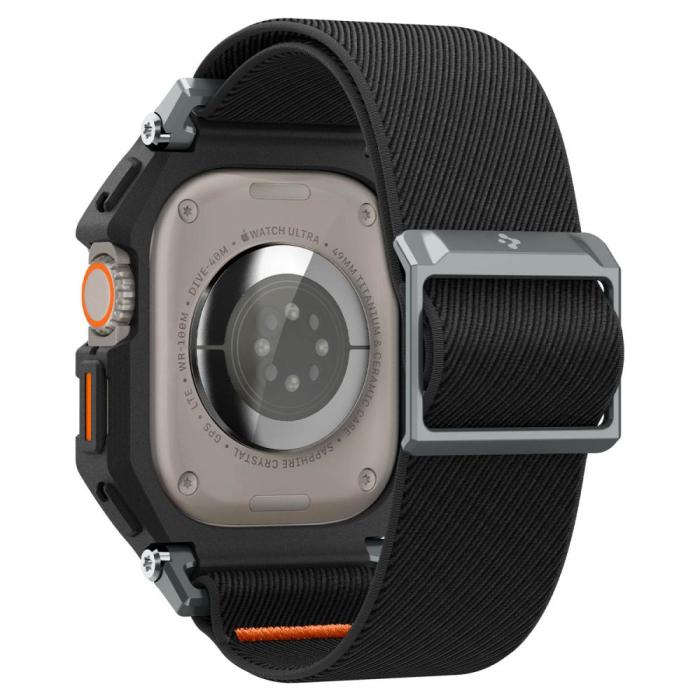 Bild 2, Spigen Apple Watch 49 mm Skal/Armband Lite Fit 'Pro' Matt Svart
