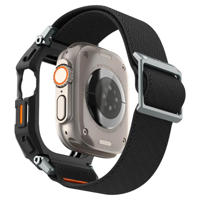 Bild 3, Spigen Apple Watch 49 mm Skal/Armband Lite Fit 'Pro' Matt Svart