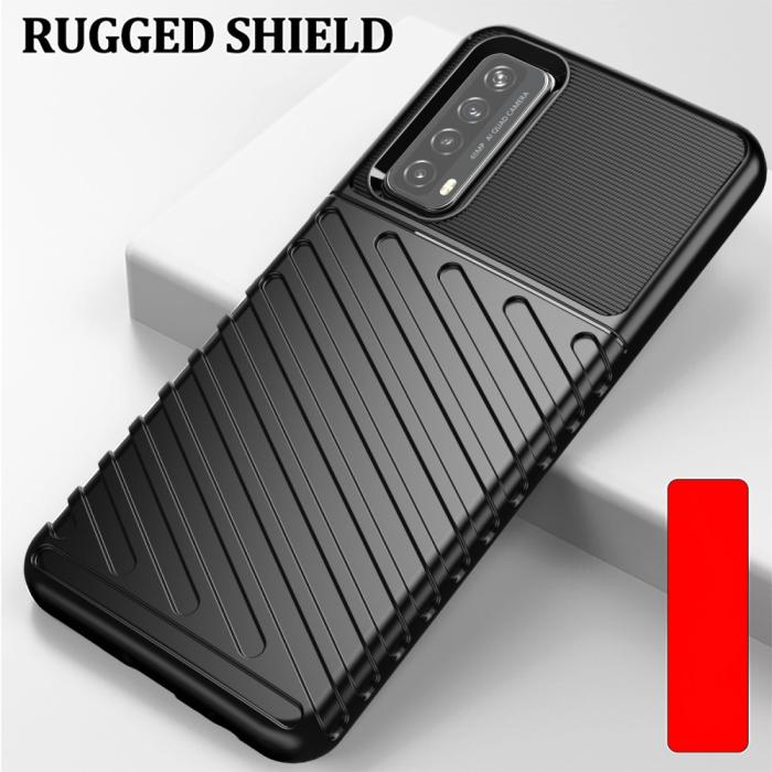 Bild 2, Huawei P Smart (2021) - Twill Textur Skal - Svart