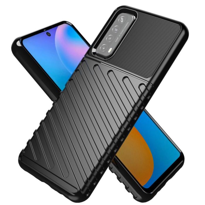 Bild 3, Huawei P Smart (2021) - Twill Textur Skal - Svart