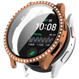 Galaxy Watch 7 44 mm Skal Med Skärmskydd Strass Roséguld