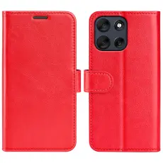 Motorola Moto G56 5G Fodral Crazy Horse L&auml;der R&ouml;d