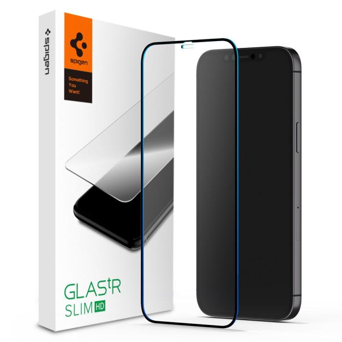 Bild 1, Spigen iPhone 12 / 12 Pro Skärmskydd Glass FC Härdat Glas
