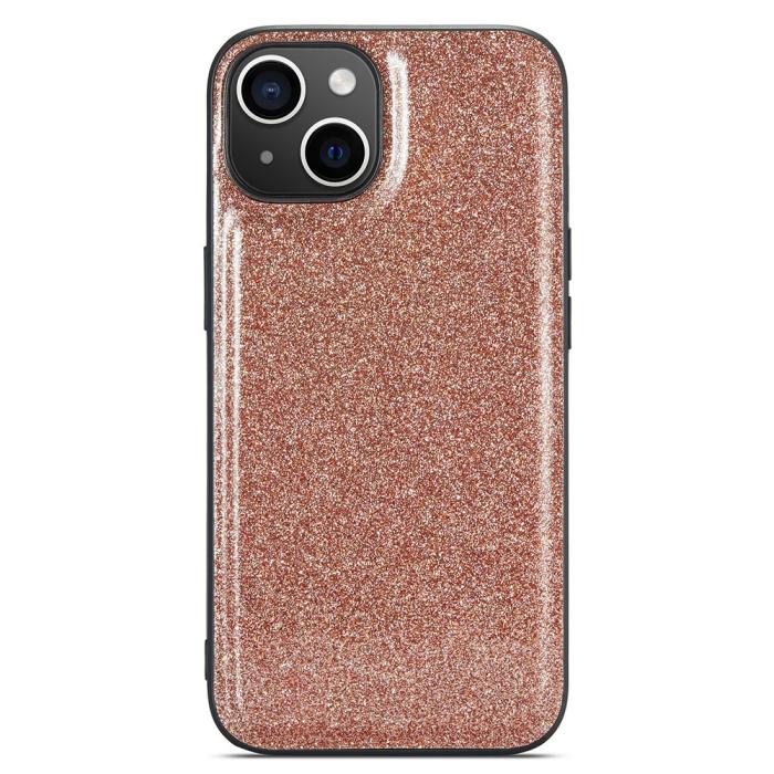 Bild 3, DG.MING iPhone 13 Skal Läder Glitter Guld