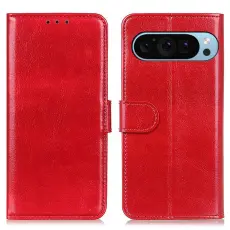 Google Pixel 10/10 Pro / 9/9 Pro Fodral Crazy Horse L&auml;der R&ouml;d