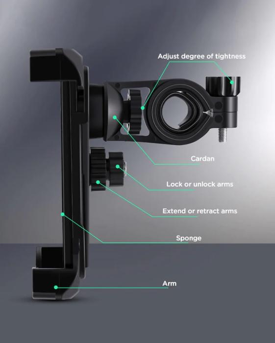 Bild 4, Universal Mobilhållare för Cykel - Svart