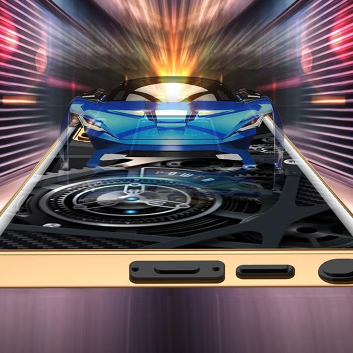 Bild 3, GKK Galaxy S24 Plus Skal Härdat Glas Electroplate Rhombus Gul
