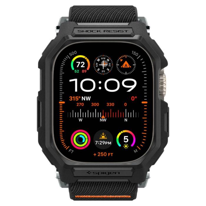 Bild 4, Spigen Apple Watch 49 mm Skal/Armband Lite Fit 'Pro' Matt Svart