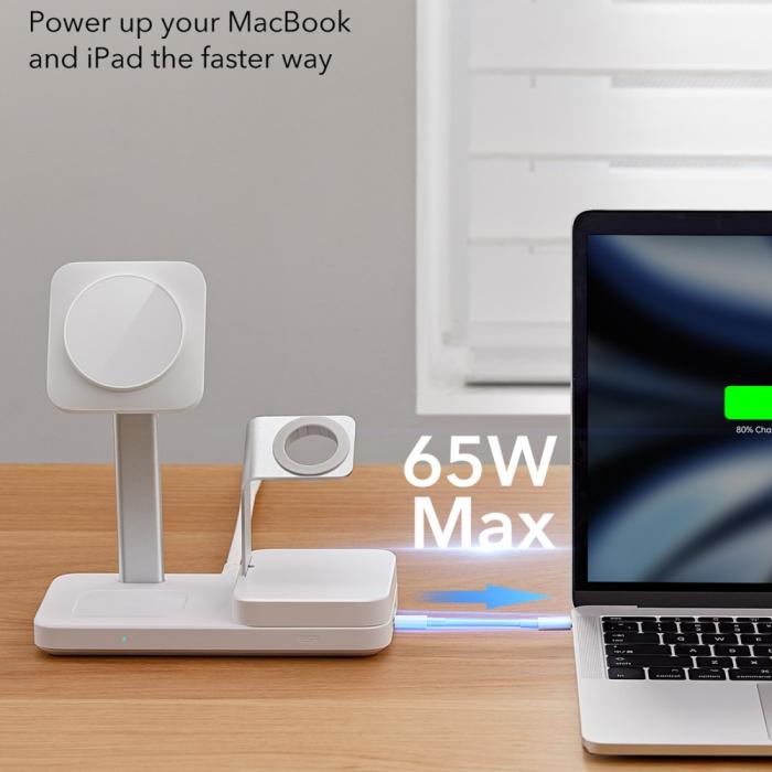 Bild 6, ESR 5in1 65W PD GaN Trådlös MagSafe Laddstation Vit