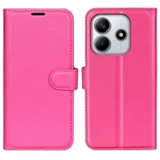 Xiaomi Redmi Note 14 4G Fodral Litchi L&auml;der Rosa