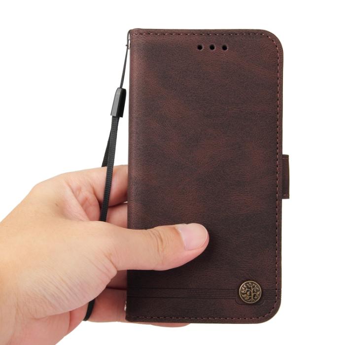 Bild 6, iPhone 15 Pro Fodral Skin Feel Läder Brun