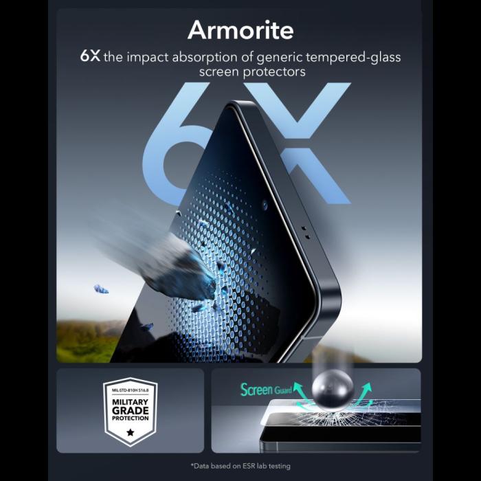 Bild 5, ESR Galaxy S26 Ultra 2-PACK Skärmskydd UltraFit Armorite Pro Härdat Glas