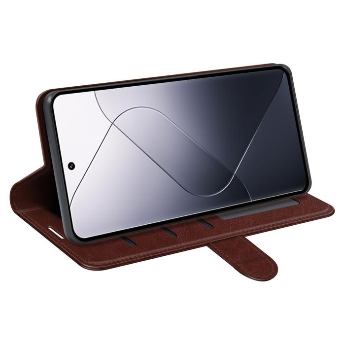 Bild 3, Xiaomi 14 Fodral Crazy Horse Läder Brun