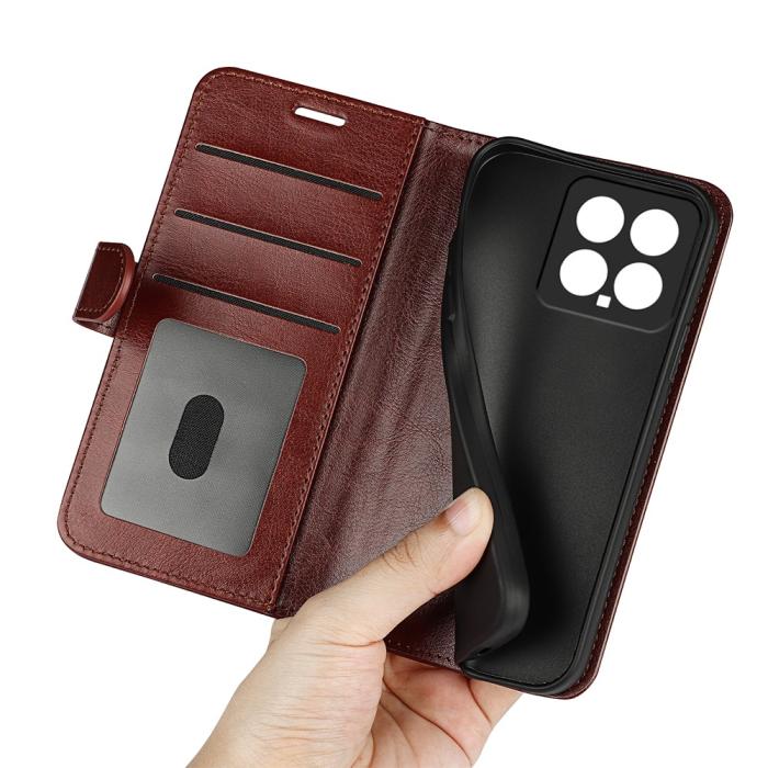 Bild 4, Xiaomi 14 Fodral Crazy Horse Läder Brun