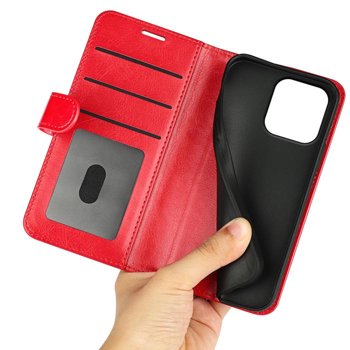 Bild 4, Motorola Moto G56 5G Fodral Crazy Horse Läder Röd