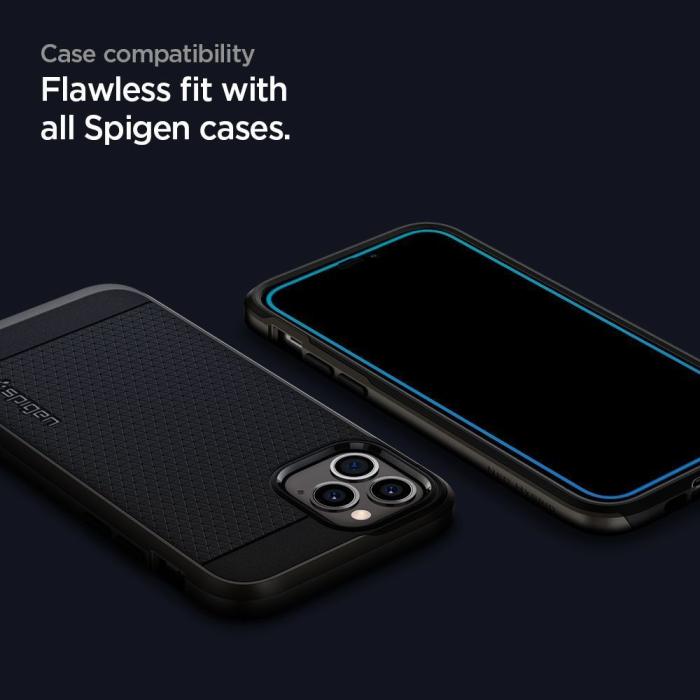 Bild 3, Spigen iPhone 12 / 12 Pro Skärmskydd Glass FC Härdat Glas