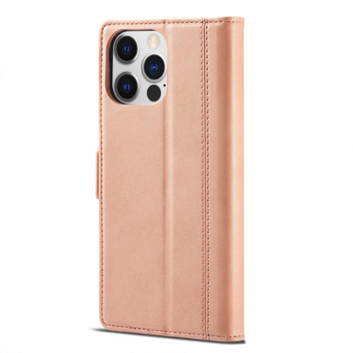 Bild 2, LC.IMEEKE iPhone 14 Plus Fodral Läder Roséguld