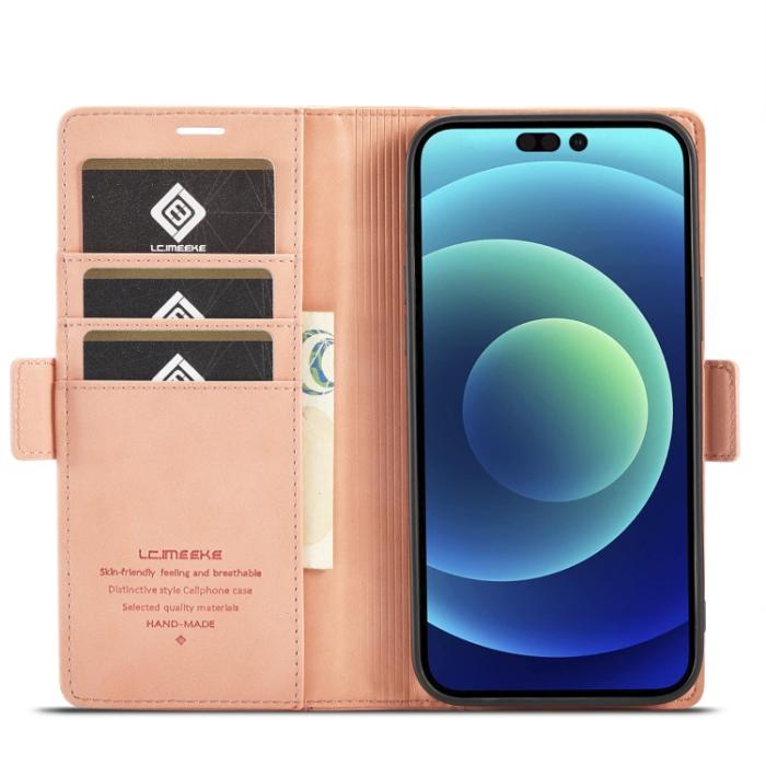 Bild 4, LC.IMEEKE iPhone 14 Plus Fodral Läder Roséguld