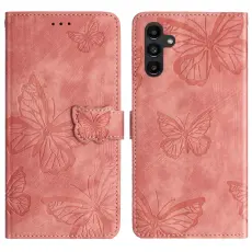 Samsung Galaxy A16 / A26 5G Fodral Fj&auml;rilar Rosa