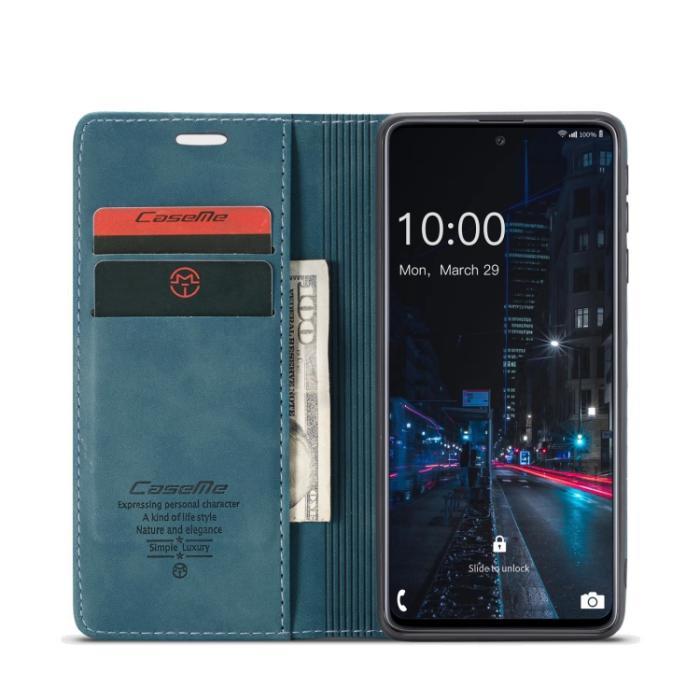 Bild 4, CASEME Samsung Galaxy A33 5G Fodral Retro Blå/Grön