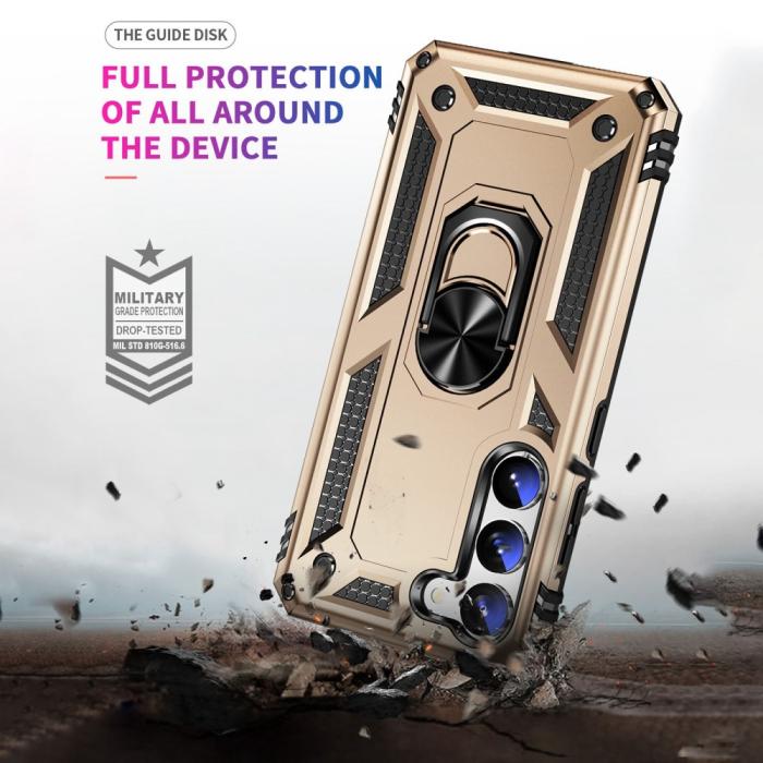Bild 5, Samsung Galaxy S23 Skal Shockproof Ring Hybrid Guld