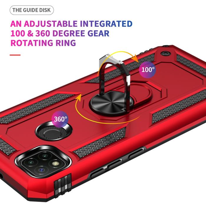 Bild 5, Xiaomi Redmi 9C Skal Ring Shockproof Röd