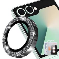ENKAY Samsung Galaxy Z Flip 8 Linsskydd Glitter Svart