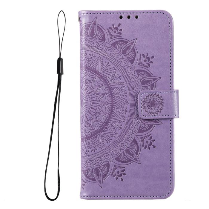Bild 2, Motorola Moto E20 / E40 Fodral Mandala Läder Lila