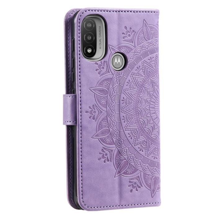 Bild 3, Motorola Moto E20 / E40 Fodral Mandala Läder Lila