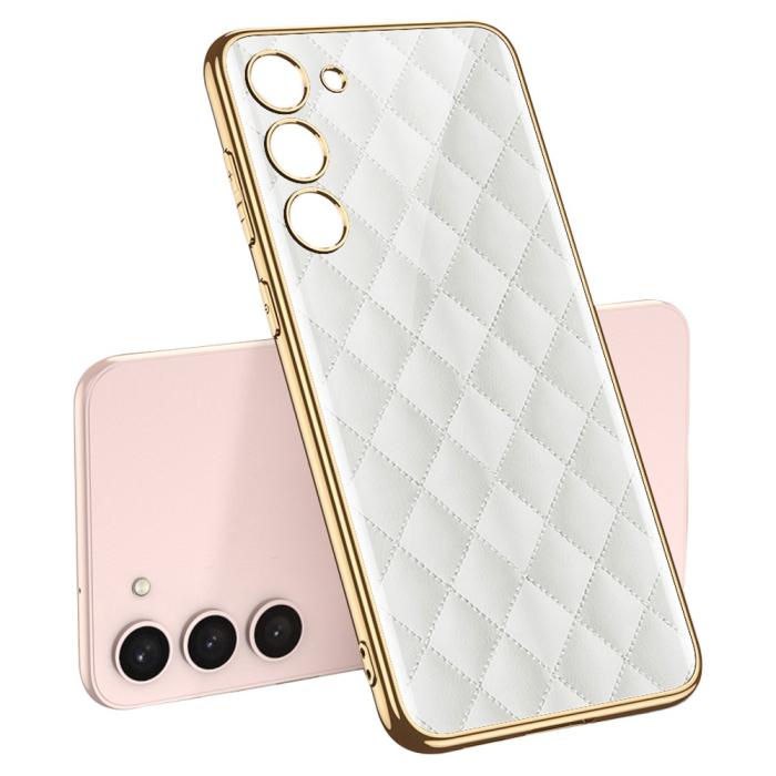 Bild 1, GKK Galaxy S24 Plus Skal Härdat Glas Electroplate Vit Diamond